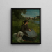 Agathe mit einem weißen Hund - Hans Thoma — gerahmtes Bild an der Wand