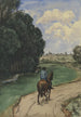 Hans Thoma's Cavalier auf einem Weg am Waldrand — Ansicht des Kunstwerks