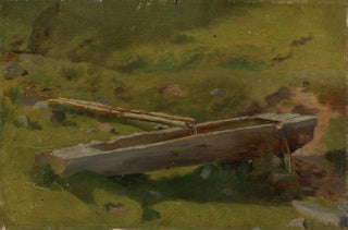 Hans Thoma - Baumstamm als Brunnentrog.webp