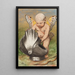 Cherub mit Helm - Hans Thoma — gerahmtes Bild an der Wand