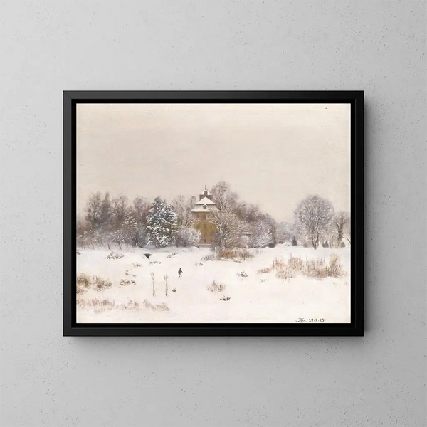 Die Heidelandschaft bei Frankfurt im Winter - Hans Thoma — gerahmtes Bild an der Wand