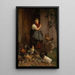 Nourrir les poules - Hans Thoma — gerahmtes Bild an der Wand