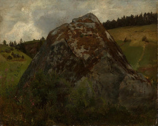 Block aus Stein in einer Wiesenebene - Hans Thoma — Ansicht des Kunstwerks