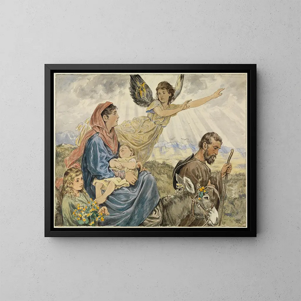 Flucht nach Ägypten - Hans Thoma — gerahmtes Bild an der Wand