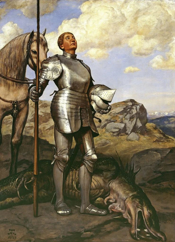 Saint Georges der Ritter - Hans Thoma — gerahmtes Bild an der Wand