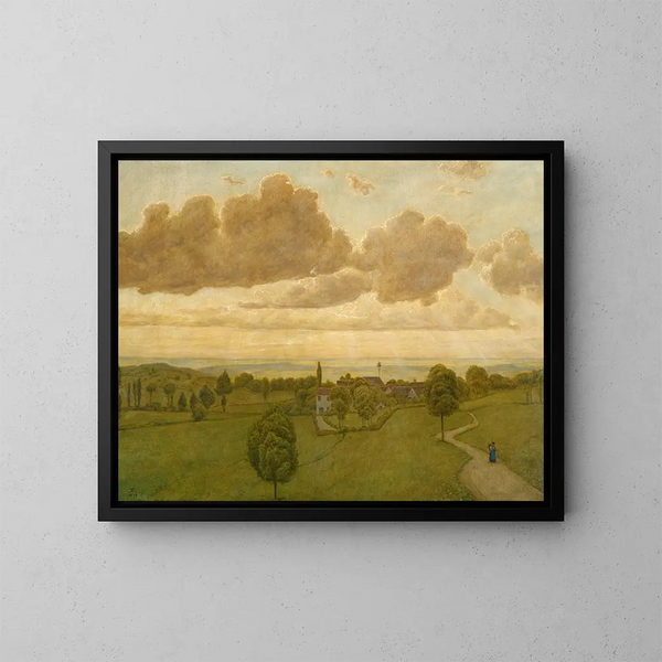 Landschaft - Hans Thoma — gerahmtes Bild an der Wand