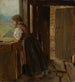 Mädchen auf der Laube eines Bauernhauses - Hans Thoma — Ansicht des Kunstwerks