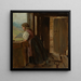 Mädchen auf der Laube eines Bauernhauses - Hans Thoma — gerahmtes Bild an der Wand