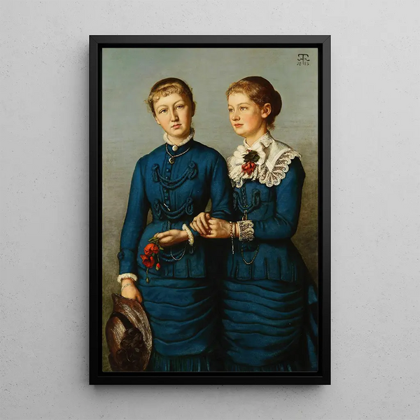 Portrait der beiden Mädchen der Familie Haag - Hans Thoma — gerahmtes Bild an der Wand