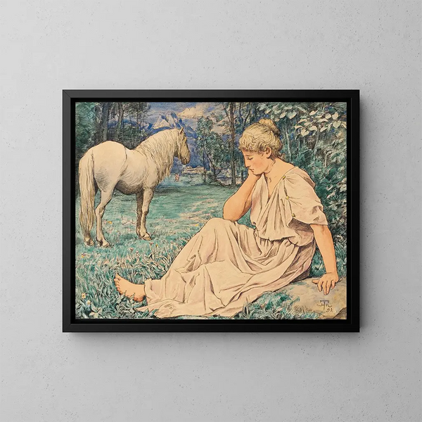 Moissis et assis - Hans Thoma — gerahmtes Bild an der Wand