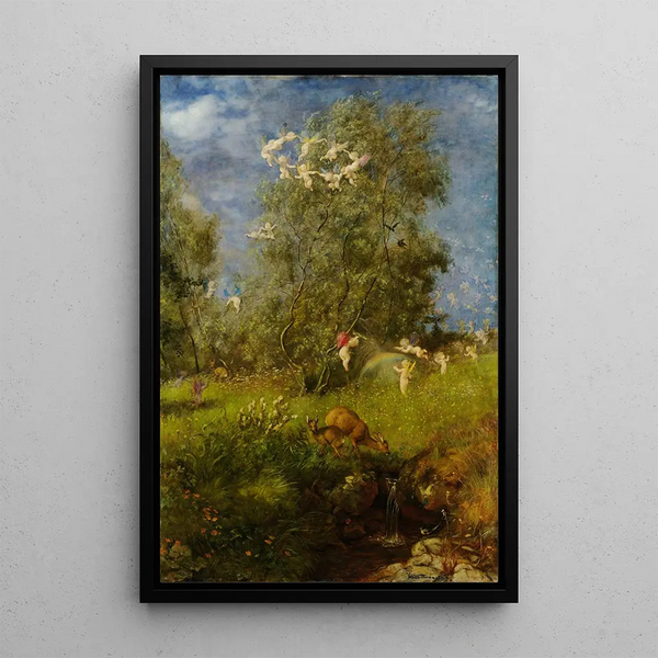 Frühling - Hans Thoma — gerahmtes Bild an der Wand