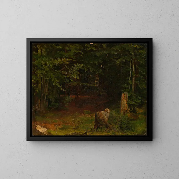 Innenansicht des Waldes - Hans Thoma — gerahmtes Bild an der Wand