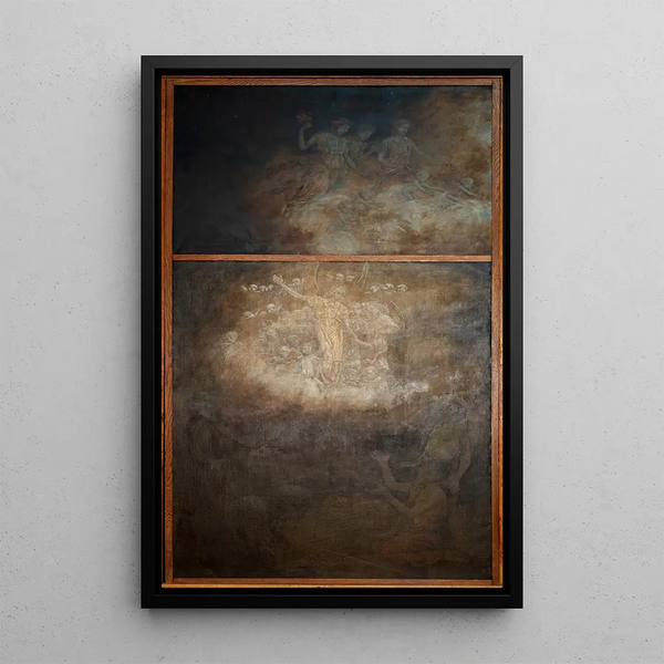 Triptyque de Noël Annonce aux bergers - Hans Thoma — gerahmtes Bild an der Wand