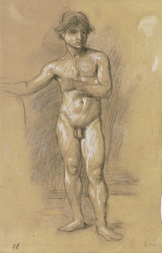 Hans Von Mares - Akt eines jungen stehenden Mannes.webp