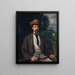 Selbstporträt mit gelbem Hut - Hans von Marées — gerahmtes Bild an der Wand