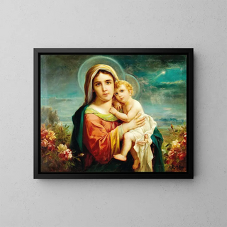 Jungfrau mit Kind - Hans Zatzka — gerahmtes Bild an der Wand