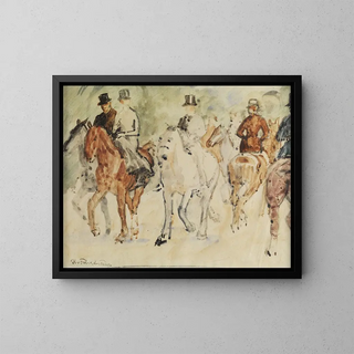 La Sortie à cheval - Hans von Faber du Faur — gerahmtes Bild an der Wand