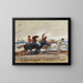 Jockeys lors d'une course sur la plage - Hans von Faber du Faur — gerahmtes Bild an der Wand