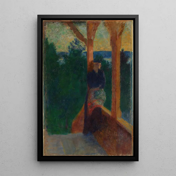auf der Veranda - Harald Sohlberg — gerahmtes Bild an der Wand