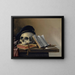 Stillleben mit Schädel, Büchern, Flöte und Pfeife - Harmen Steenwijck — gerahmtes Bild an der Wand