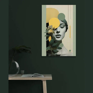 Harmonie en Jaune et Vert | Collage | Reproduction Tableau Décoration murale affiche copie
