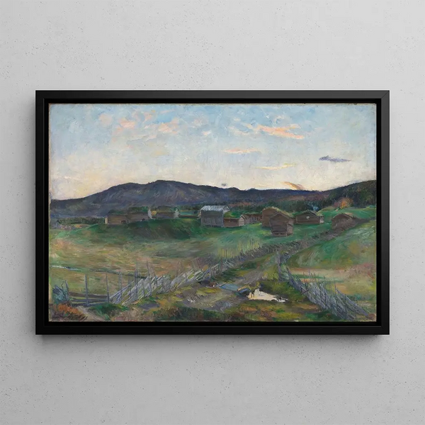Herbst in Strølsjen - Harriet Backer — gerahmtes Bild an der Wand