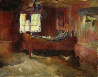 Innenansicht eines Bauernhauses in Strlsjhaugen - Harriet Backer — Ansicht des Kunstwerks