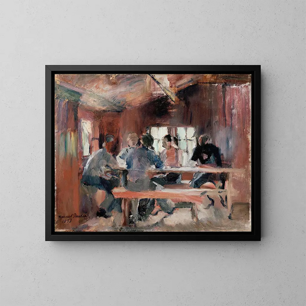 Studie für die Kartenspieler - Harriet Backer — gerahmtes Bild an der Wand