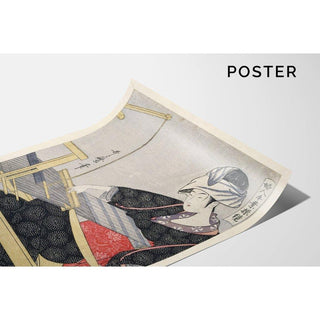 Hata-ori - Tissage sur un métier à tisser - Kitagawa Utamaro | Reproduction Tableau Décoration murale affiche copie