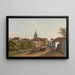 1823 - Hauptstraße und Kirche in Lörrach — gerahmtes Bild an der Wand