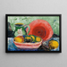 Stillleben mit rotem Teller, Krug und Zitrone - Hedwig Wagner — gerahmtes Bild an der Wand