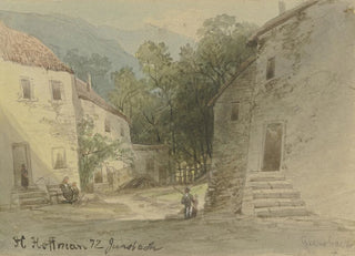 Heinrich Adolf Valentin Hoffmann - View of a village road.webp