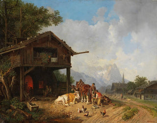 Bei dem Schmied in den Bergen - Heinrich Bürkel — Ansicht des Kunstwerks