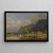 Der Kochelsee mit den Häusern von Schlehdorf - Heinrich Bürkel — gerahmtes Bild an der Wand