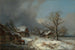 Rue de Village en Hiver avec Abreuvoir - Heinrich Bürkel — Ansicht des Kunstwerks