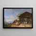 Repos devant une auberge dans les montagnes - Heinrich Bürkel — gerahmtes Bild an der Wand