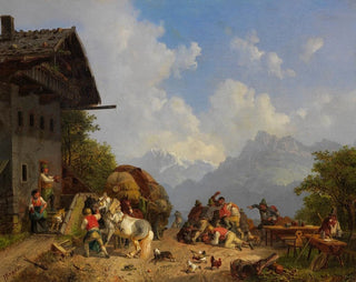 Heinrich Brkel - Rauferei vor dem Wirtshaus.webp