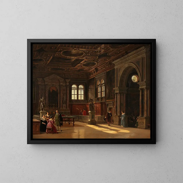 Innenansicht der Scuola di San Rocco, Venedig - Heinrich Hansen — gerahmtes Bild an der Wand