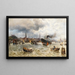Der Hafen von Hamburg - Heinrich Hiller — gerahmtes Bild an der Wand