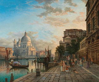 Heinrich Jaeckel - Venice Caf Giardina with Santa Maria della Salute.webp