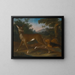 Ein Landschaft mit Hunden, die einen Rehbock jagen - Heinrich Lihl — gerahmtes Bild an der Wand