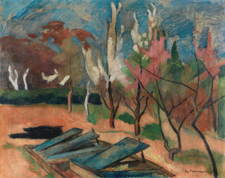 Garten mit Gewächshausbeeten - Heinrich Nauen — Ansicht des Kunstwerks