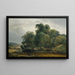 Landschaft mit Herde und Schäferin - Heinrich Peyer — gerahmtes Bild an der Wand