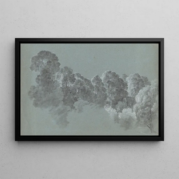 Cimes des Arbres de la Forêt Frappées par la Lumière - Heinrich Rieter — gerahmtes Bild an der Wand
