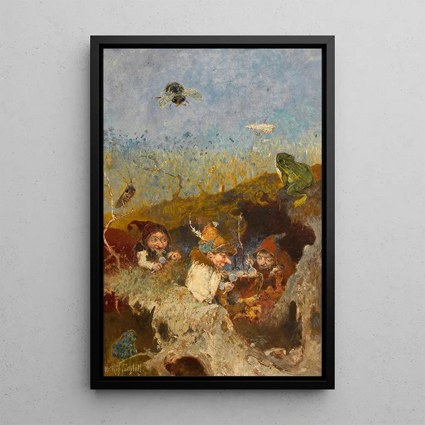 Die Suppe der Zwerge - Heinrich Schlitt — gerahmtes Bild an der Wand