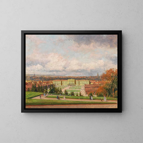 Eine Ansicht des Schlosses Schönbrunn - Heinrich Tomec — gerahmtes Bild an der Wand