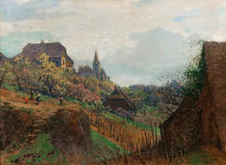 Ansicht von Weienkirchen vom Weinberg in der Wachau-Region - Heinrich Tomec — Ansicht des Kunstwerks