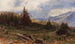 Hirsch in einer weiten Landschaft mit entwurzelten Bäumen - Heinrich Tomec — Ansicht des Kunstwerks