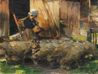 Bergère avec des moutons - Heinrich von Zügel — Ansicht des Kunstwerks
