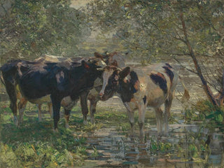 Heinrich Von Zgel - Drei Khe am Bach Three cows by a river.webp